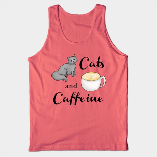 Cats and Caffeine Tank Top by julieerindesigns